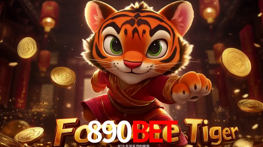 O carismático mascote do jogo de slot Fortune Tiger, um tigre fofo em pose de artes marciais, pronto para trazer sorte e multiplicadores de ganhos no cassino online 890bet.