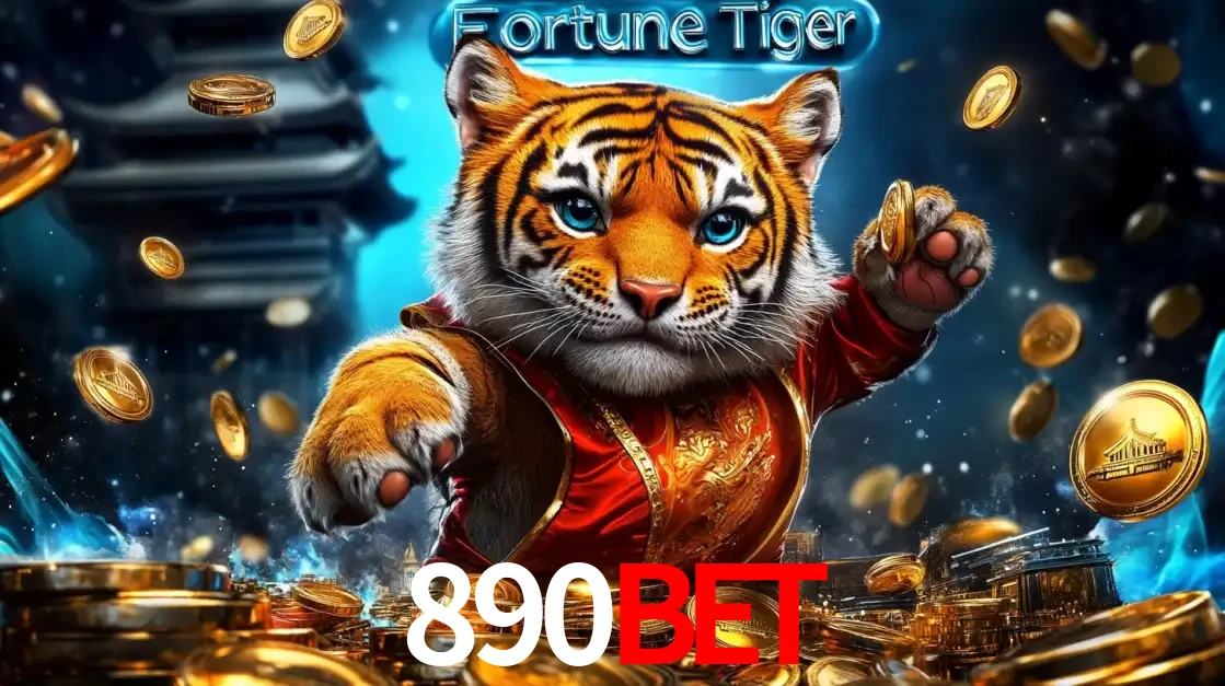 Imagem promocional do jogo de slot Fortune Tiger, com um tigre majestoso em traje tradicional cercado por uma fortuna em moedas de ouro, disponível agora no cassino 890bet.